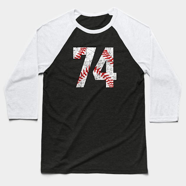 Vintage #74 Baseball Laces Baseball Mom Jersey Love Baseball Baseball T-Shirt by TeeCreations